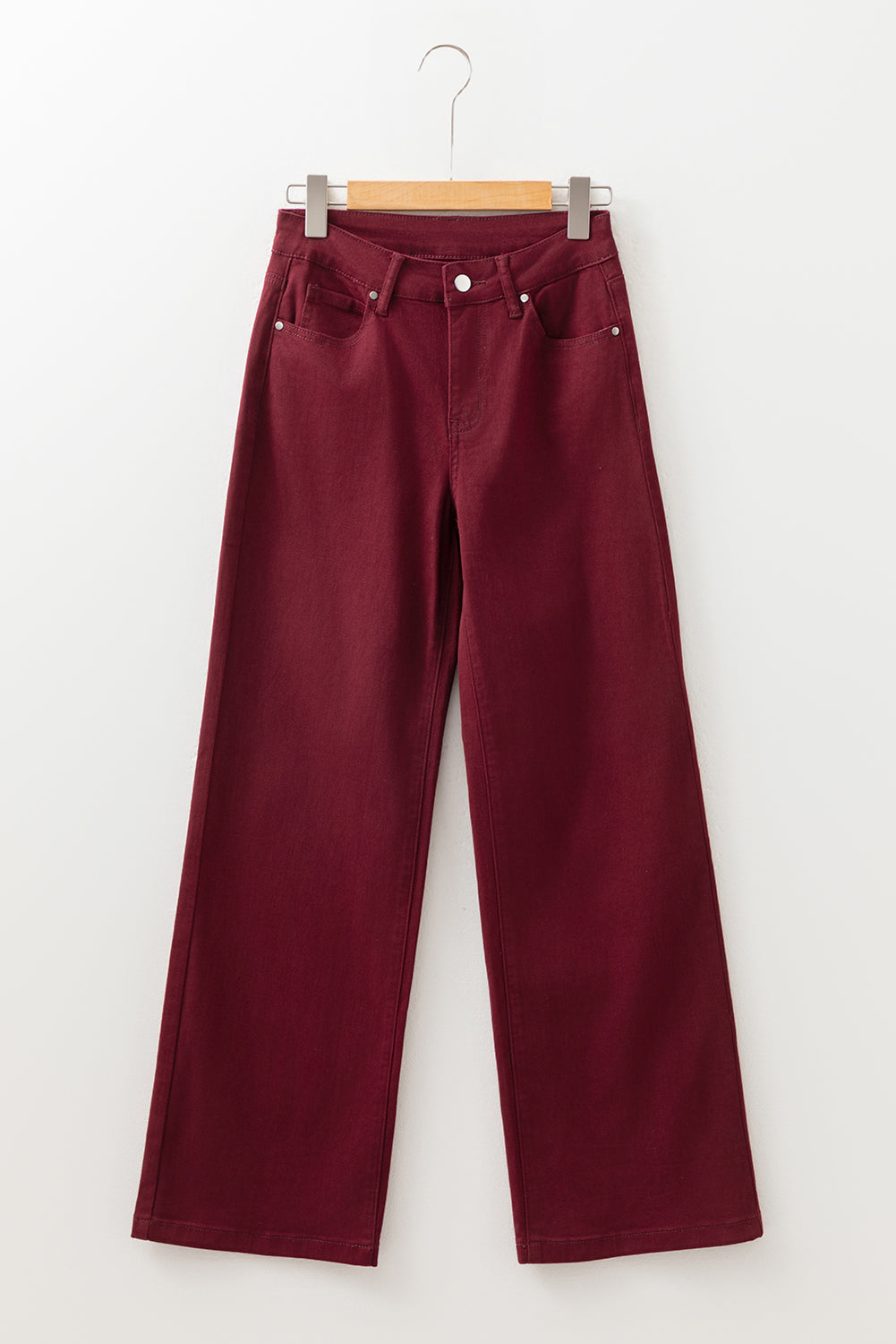 Red Dahlia Loose Straight High Waist Solid Color Jeans Jeans JT's Designer Fashion