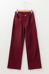 Red Dahlia Loose Straight High Waist Solid Color Jeans Jeans JT's Designer Fashion