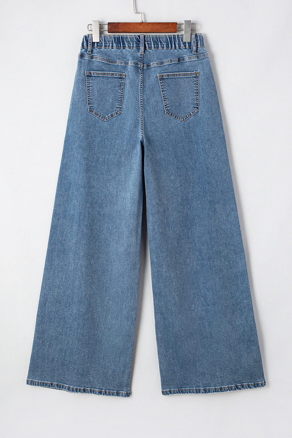 Dusk Blue Medium Wash Super Wide Leg Denim Pants Jeans JT's Designer Fashion