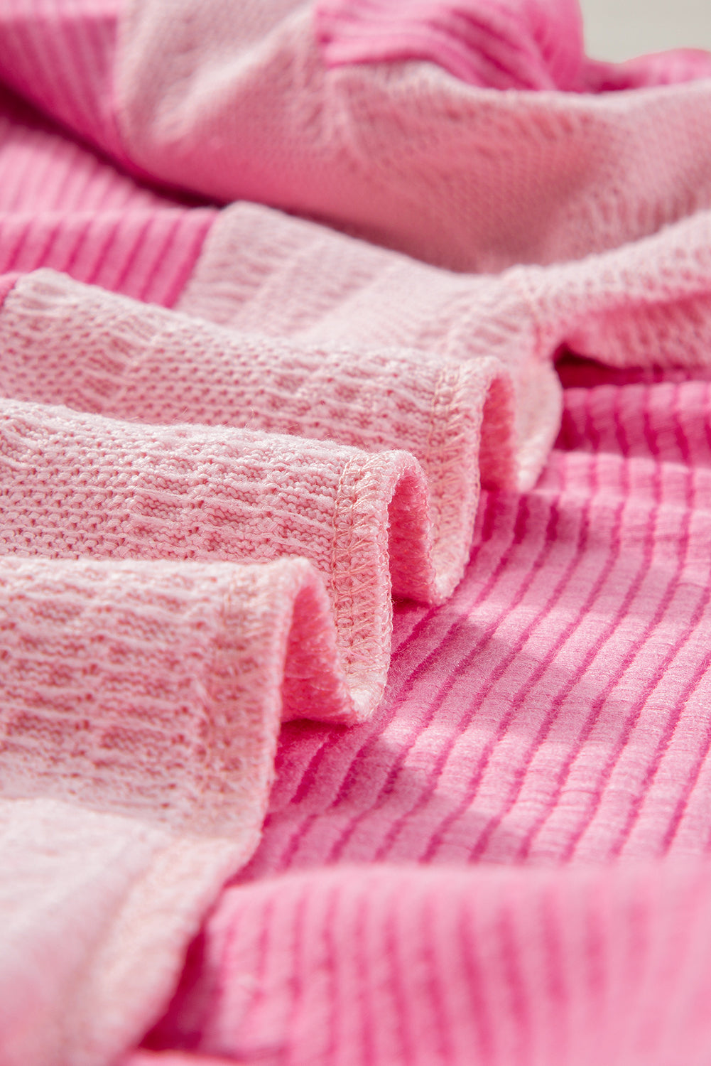 Bonbon Cable Knit Colorblock Exposed Seam Sweatshirt Sweatshirts & Hoodies JT's Designer Fashion