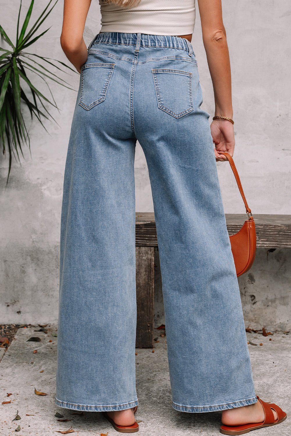 Dusk Blue Medium Wash Super Wide Leg Denim Pants Jeans JT's Designer Fashion