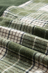 Blackish Green Snap Buttons Colorblock Plaid Shacket Plaid Shackets JT's Designer Fashion