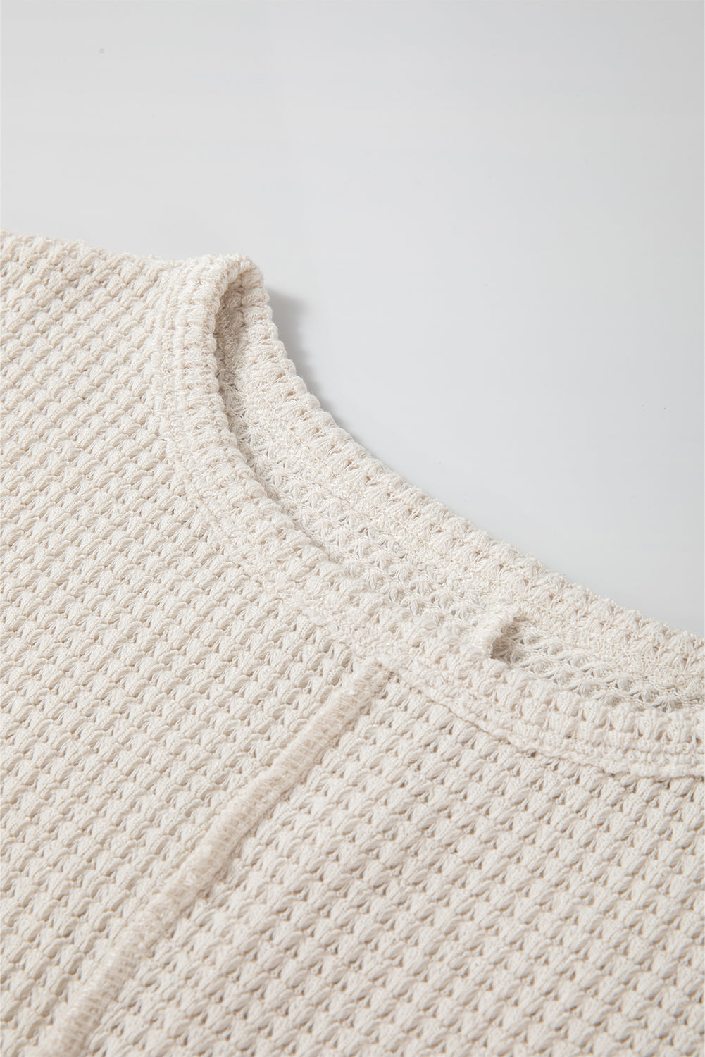 Apricot Waffle Knit Splits Batwing Sleeve Oversized Top Long Sleeve Tops JT's Designer Fashion