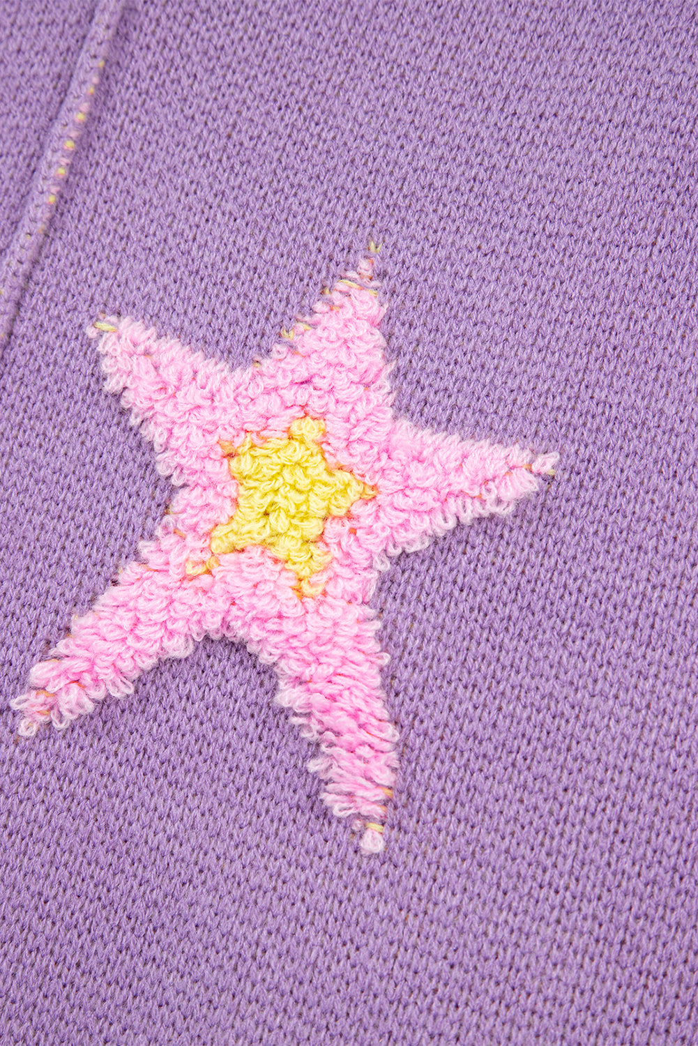 Lavendula Brushed Star Graphic V Neck Drop Shoulder Oversize Sweater Sweaters JT's Designer Fashion
