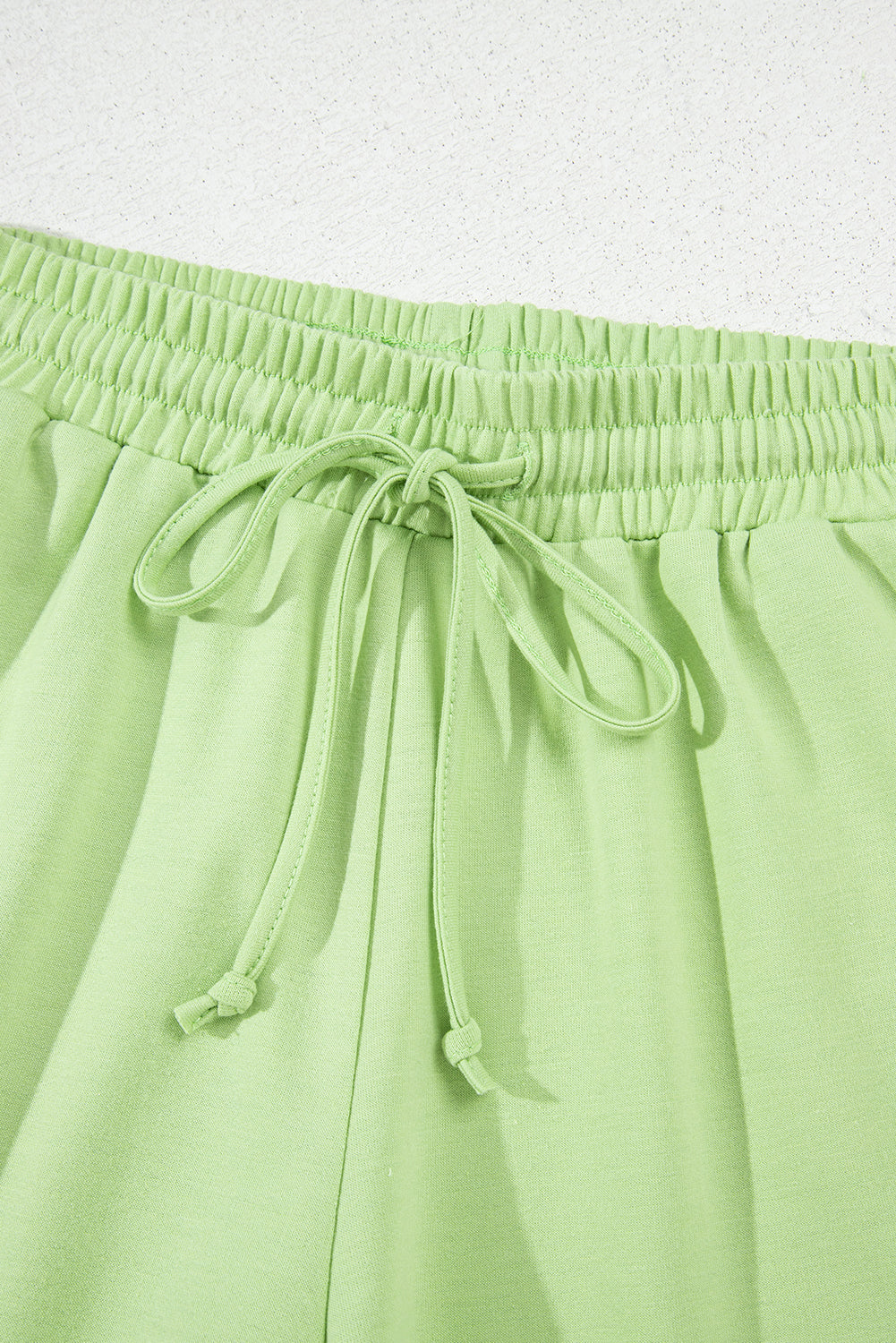 Meadow Mist Green Solid Loose V Neck Half Sleeve Tee and Shorts Short Sets JT's Designer Fashion