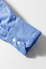 Blue Boyfriend Chest Pocket Tunic Shirt Blouses & Shirts JT's Designer Fashion