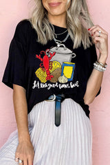 Black let the good time boil Fashion Graphic Tee Graphic Tees JT's Designer Fashion