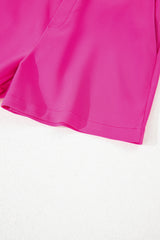 Sachet Pink Half Elastic Waist Casual Pocketed Shorts Casual Shorts JT's Designer Fashion