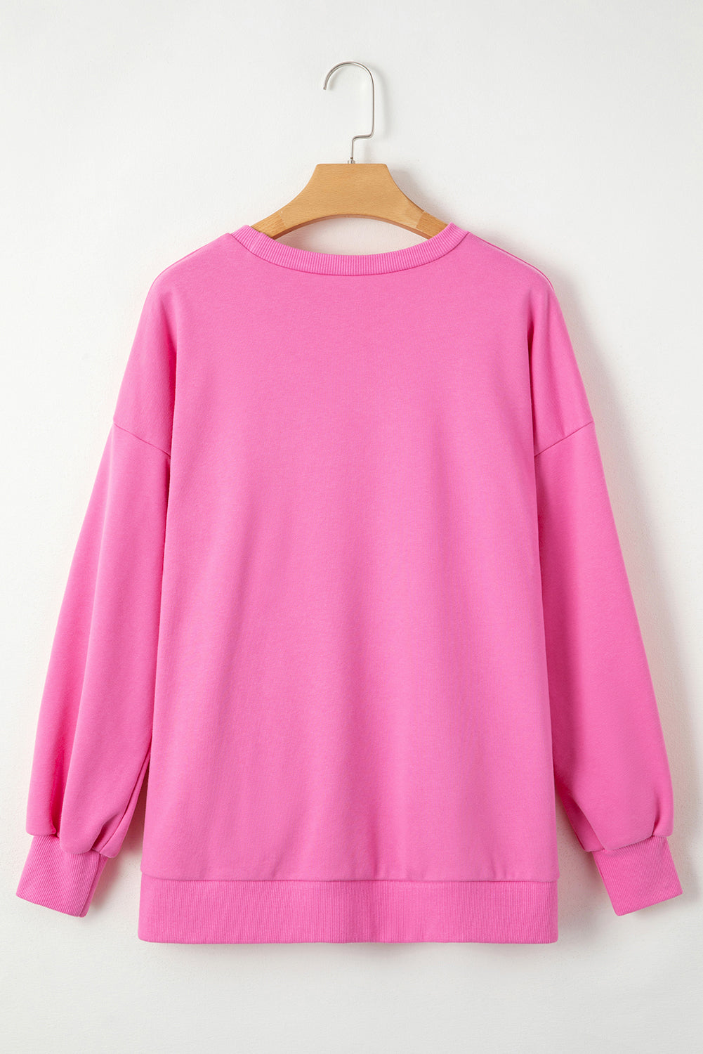 Bonbon Solid O Neck High Low Hem Pullover Sweatshirt Sweatshirts & Hoodies JT's Designer Fashion