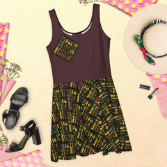 Bold African Print Skater Dress – Sun-Kissed Elegance Mini Dresses JT's Designer Fashion