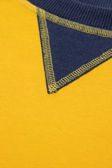 Yellow Color Block Thumbhole Sleeve Drop Shoulder Sweatshirt Sweatshirts & Hoodies JT's Designer Fashion
