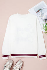 White See You Cowboy Embroidered Western Graphic Sweater Sweaters JT's Designer Fashion