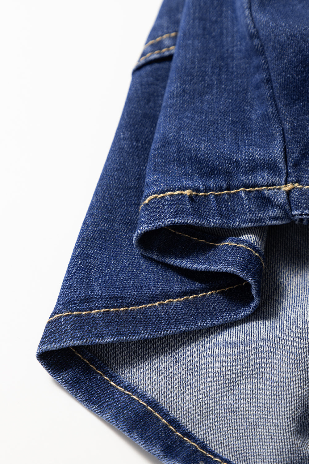 Bluing Asymmetric Wrapped Buttoned High Waist Denim Shorts Denim Shorts JT's Designer Fashion