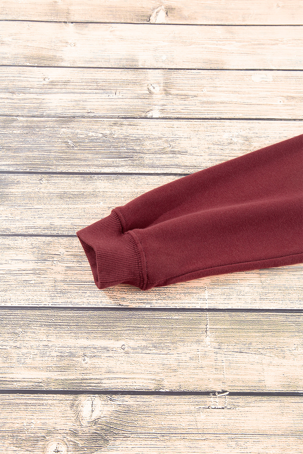 Burgundy Plain Drop Shoulder Crewneck Pullover Sweatshirt Sweatshirts & Hoodies JT's Designer Fashion
