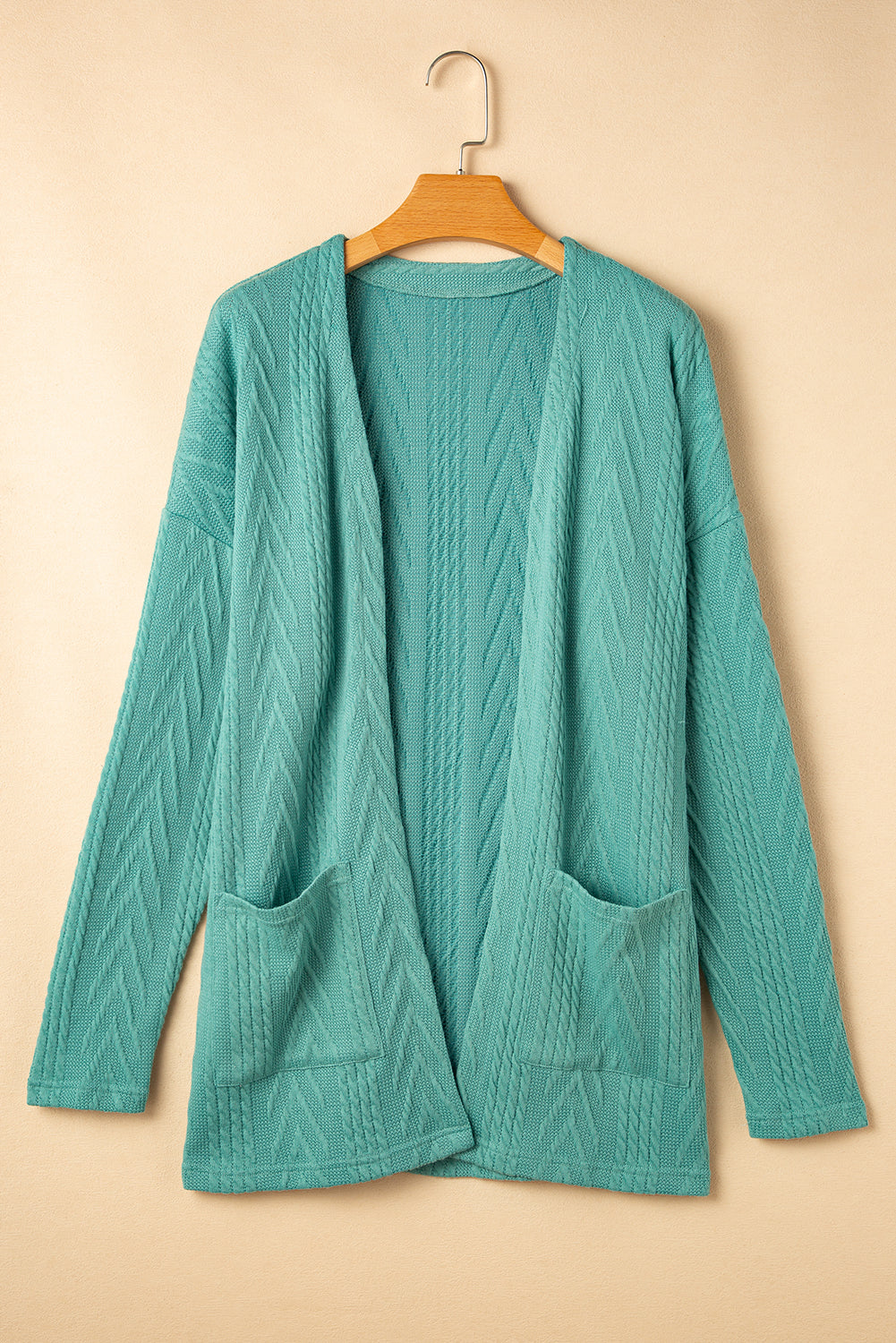 Canton Solid Textured Open Front Cardigan with Pocket Cardigans JT's Designer Fashion