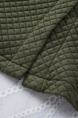 Green Retro Quilted Flap Pocket Button Shacket Jackets JT's Designer Fashion