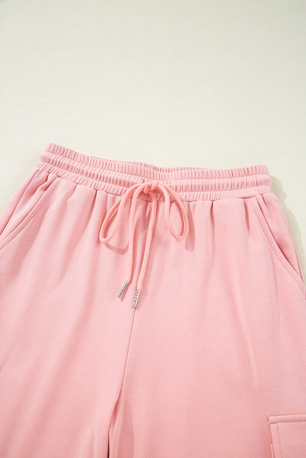 Apricot Pink Half Sleeve T-Shirt & Cargo Sweatpants Set Pant Sets JT's Designer Fashion