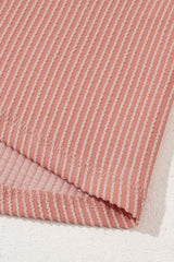 Dusty Pink Corded Knit Textured Patched Pocket Frilled Swing Mini Dress with Pockets Mini Dresses JT's Designer Fashion