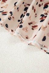 Beige Printed Surplice V Neck Cuffed Sleeve Empire Waist Plus Size Dress Plus Size Mini Dresses JT's Designer Fashion