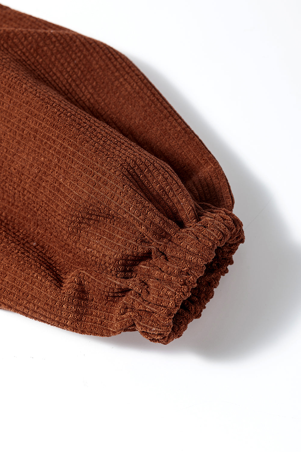 Coffee Textured Corduroy Puff Sleeve Shacket Jackets JT's Designer Fashion