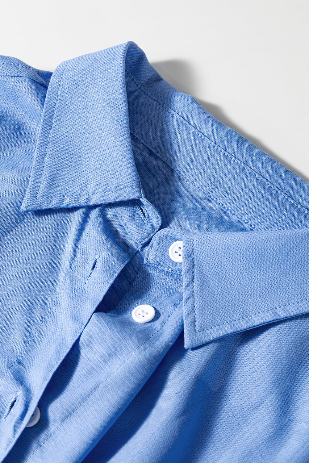Blue Boyfriend Chest Pocket Tunic Shirt Blouses & Shirts JT's Designer Fashion