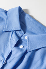 Blue Boyfriend Chest Pocket Tunic Shirt Blouses & Shirts JT's Designer Fashion
