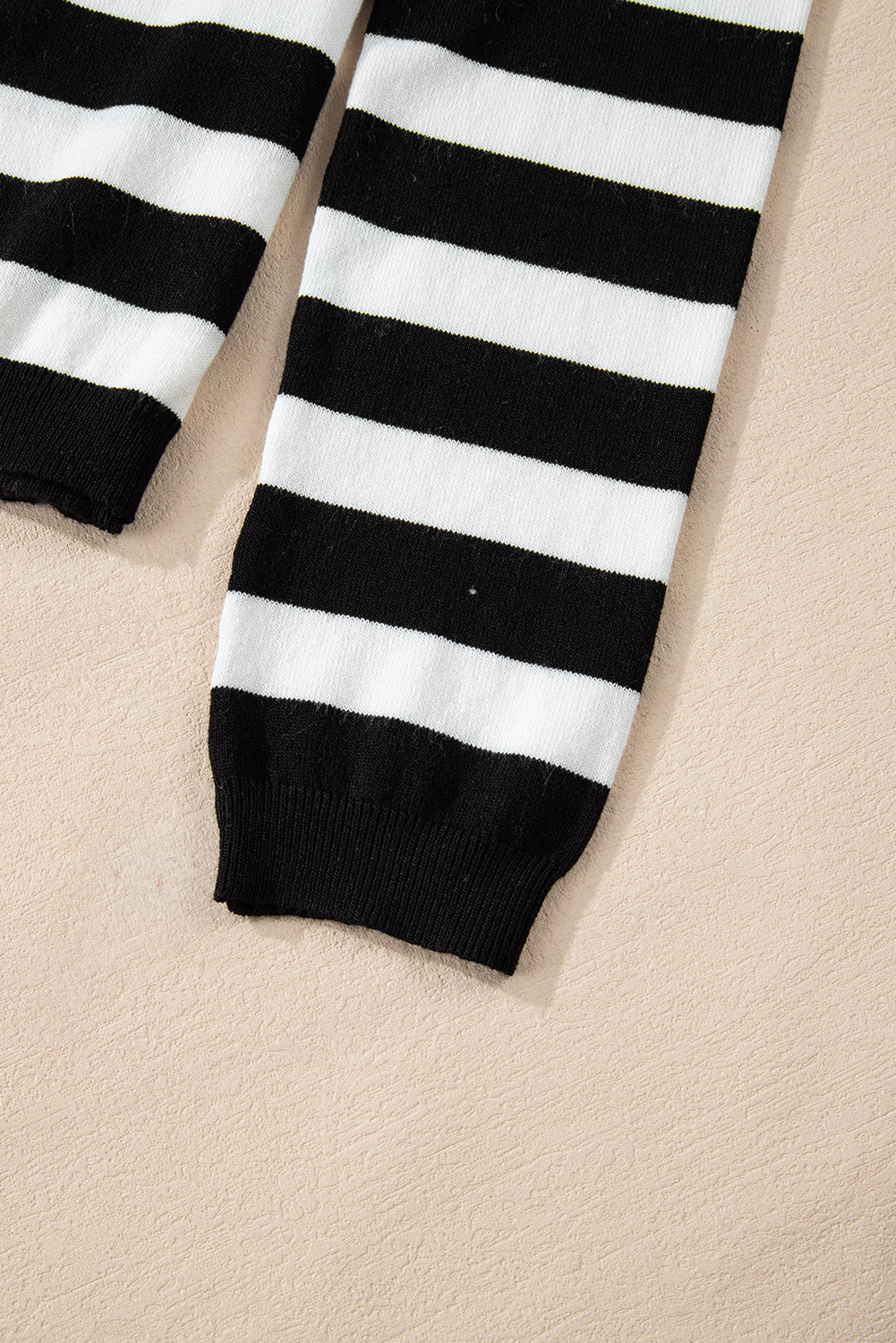Black Stripe Slim Fit High Neck Knit Sweater Sweaters JT's Designer Fashion