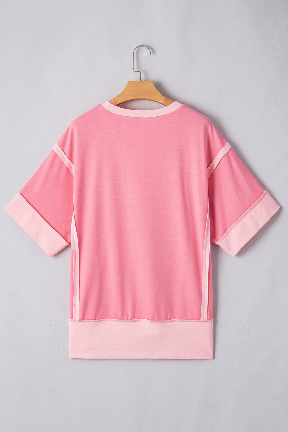 Peach Blossom Independence Day Sequin Star Graphic Contrast Patchwork Tee Graphic Tees JT's Designer Fashion