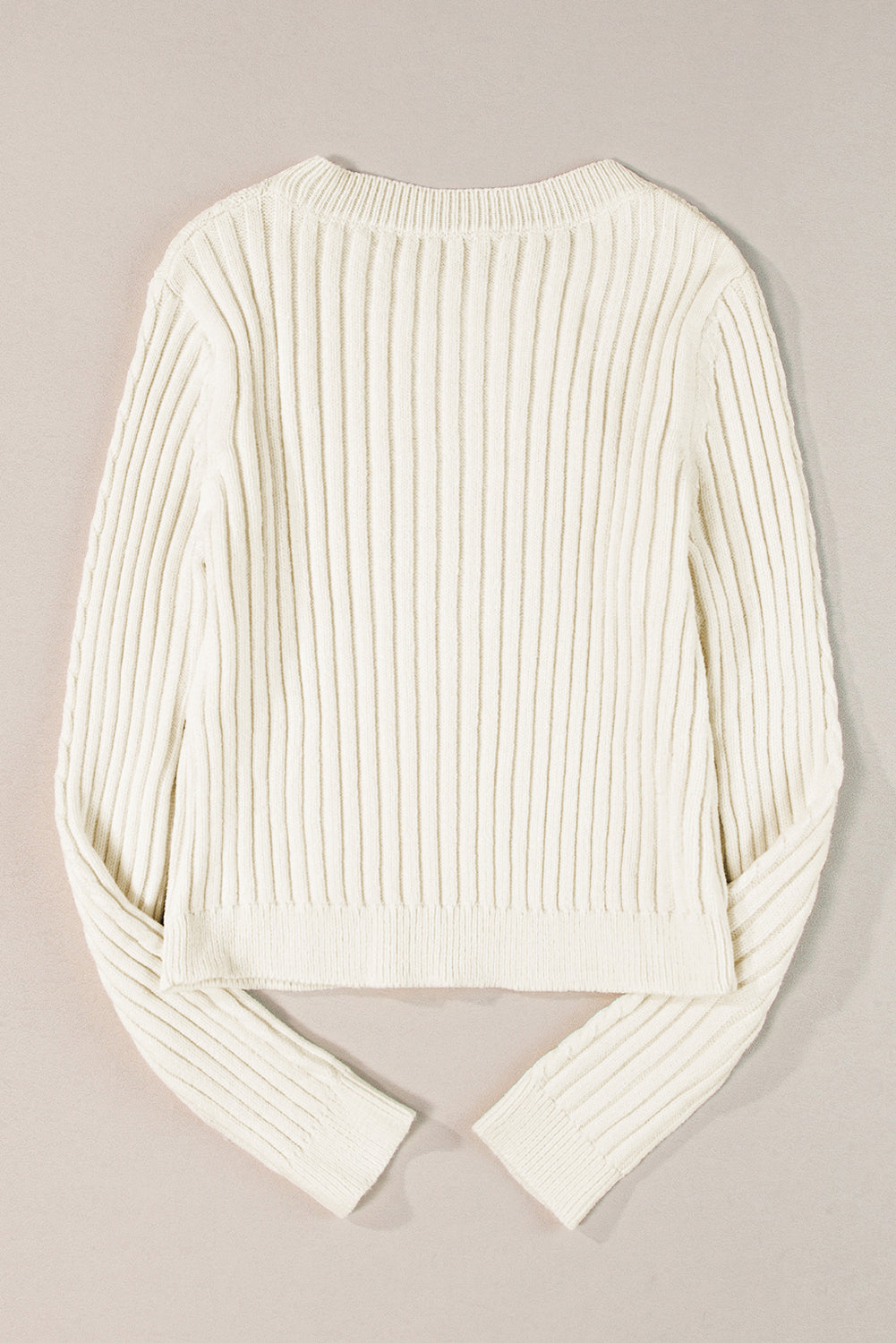 White Cable Knit Cropped Sweater Sweaters JT's Designer Fashion