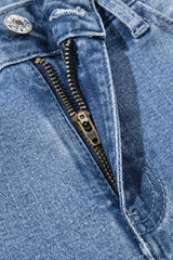 Beau Blue Vintage Stitching Raw Hem Flared Jeans Jeans JT's Designer Fashion