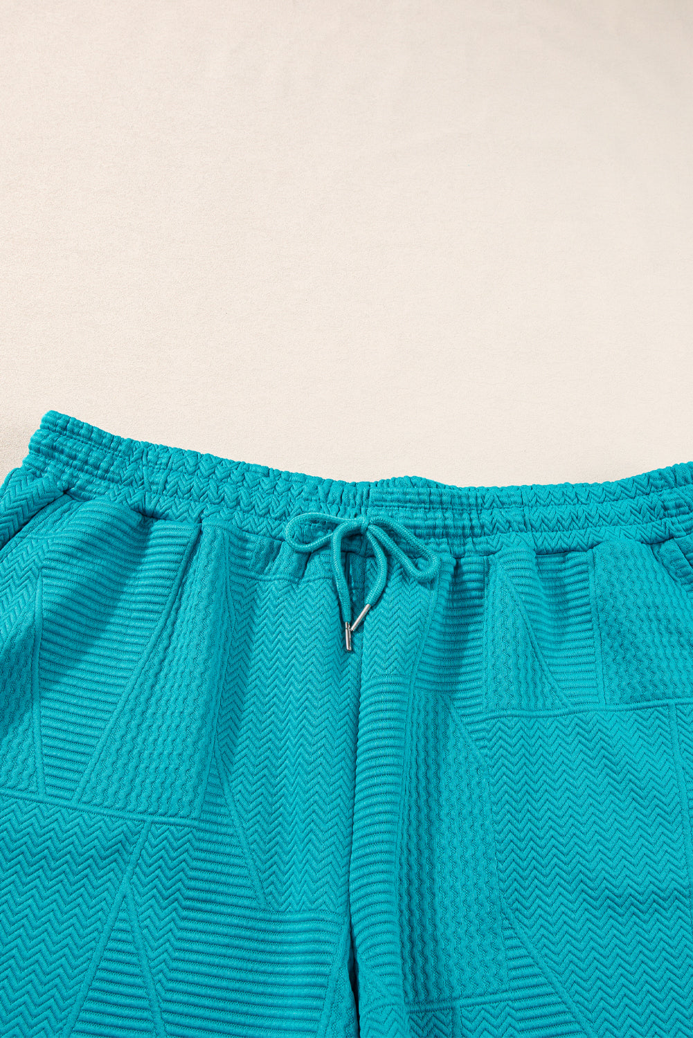 Skobeloff Textured Ruffle Split Top and Drawstring Shorts Short Sets JT's Designer Fashion