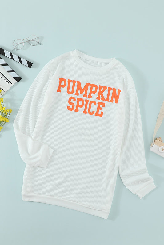 PUMPKIN SPICE Graphic Pullover Knit Top Long Sleeve Tops JT's Designer Fashion