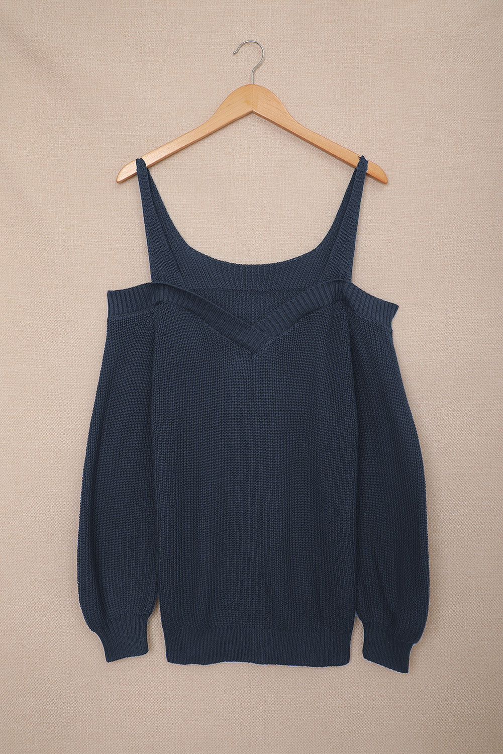 Dark Blue Dew Shoulder Juliette Knitted Sweater Sweaters & Cardigans JT's Designer Fashion