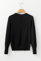 Black Solid Color Slim Fit Lightweight Crew Neck Sweater Sweaters JT's Designer Fashion