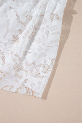 White Lace Ruffled High-low Hem Midi Skirt Skirts & Petticoat JT's Designer Fashion