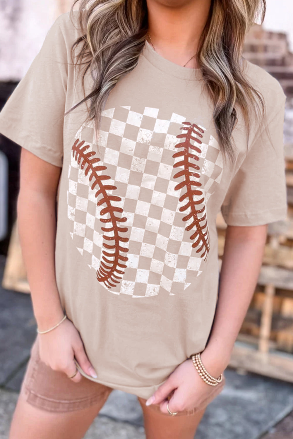 Jet Stream Checkered Baseball Graphic Tee Graphic Tees JT's Designer Fashion