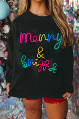 Black Tinsel Merry & Bright Round Neck Plus Size Sweater Black 50%Viscose+28%Polyester+22%Polyamide Plus Size Sweaters & Cardigans JT's Designer Fashion