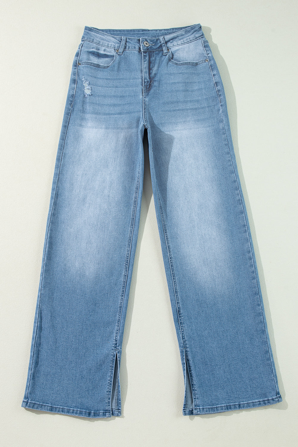 Myosotis High Rise Shift Slit Leg Straight Jeans Jeans JT's Designer Fashion