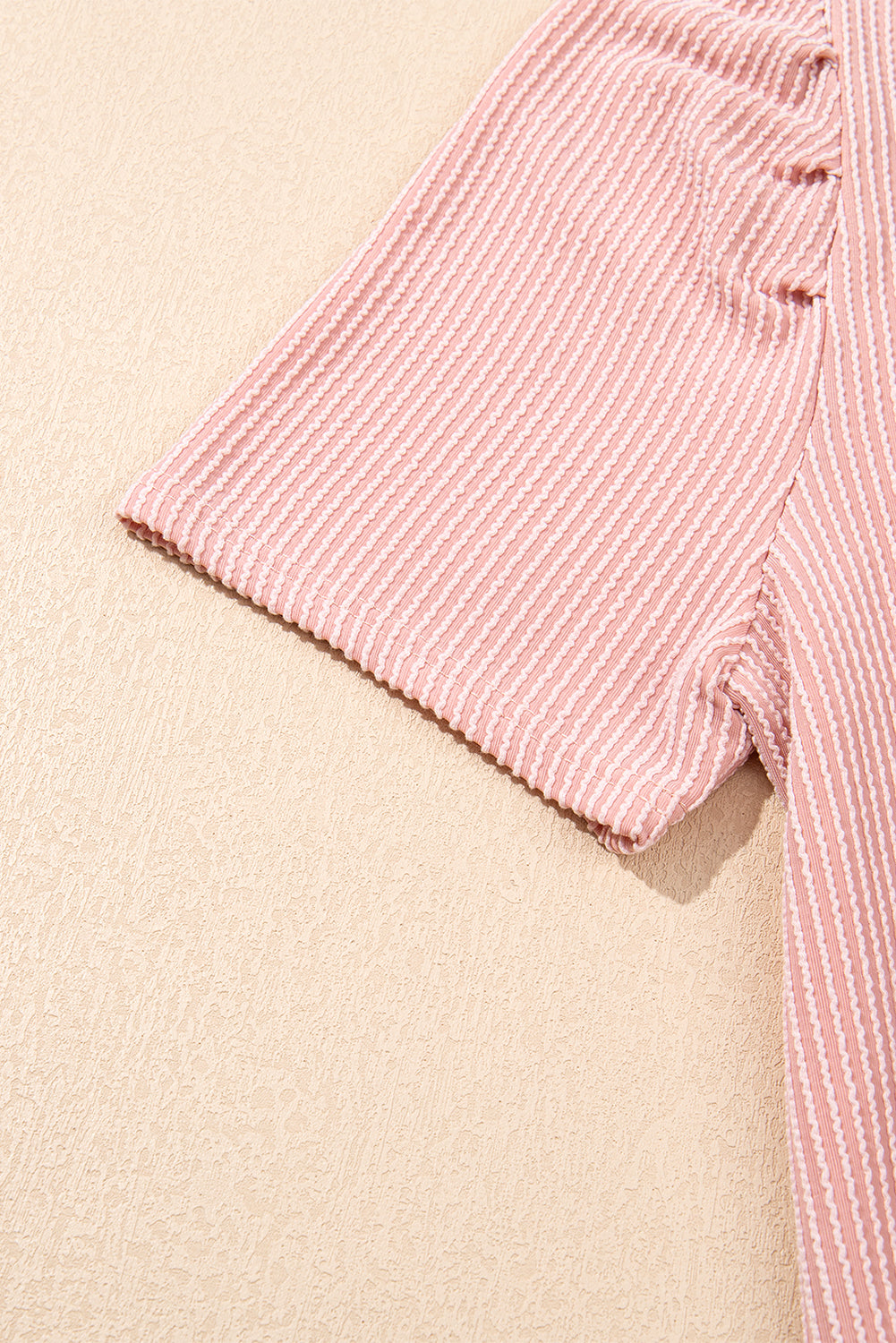 Blossom Corded Knit Crew Neck Puff Sleeve Shift Mini Dress T Shirt Dresses JT's Designer Fashion