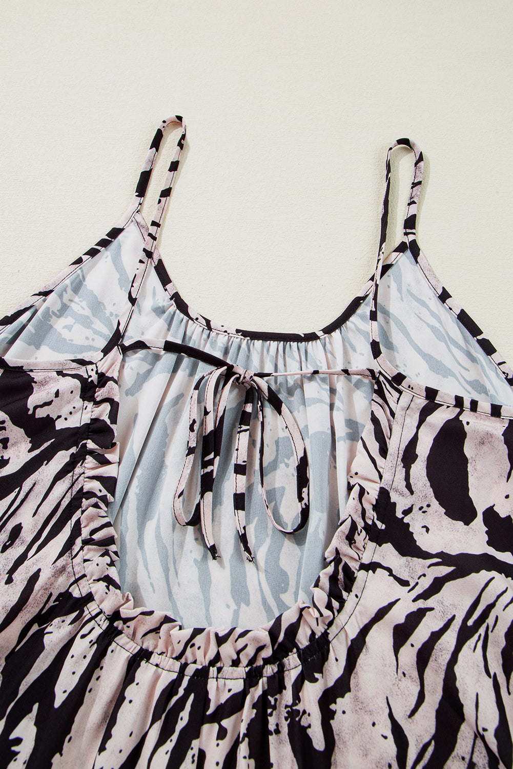 Black Abstract Print Open Back Boho Loose Long Sundress Maxi Dresses JT's Designer Fashion
