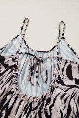 Black Abstract Print Open Back Boho Loose Long Sundress Maxi Dresses JT's Designer Fashion