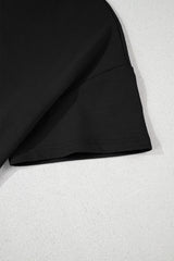 Black 2pcs Cropped Tee and Ruffle High Waist Skort Set Short Sets JT's Designer Fashion