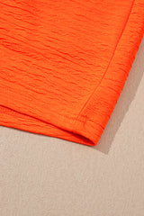Orange Textured V Neck T Shirt and Shorts Set Short Sets JT's Designer Fashion