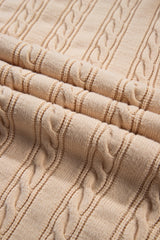 Parchment Oversize Chunky Cable Knit Open Front Midi-length Cardigan Cardigans JT's Designer Fashion