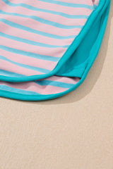 Pink Stripe Color Block Loose Fit Two Piece Shorts Set Short Sets JT's Designer Fashion