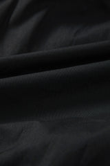 Black Shirt Style Button Down Puff Sleeve Ruffle Hem Dress Mini Dresses JT's Designer Fashion