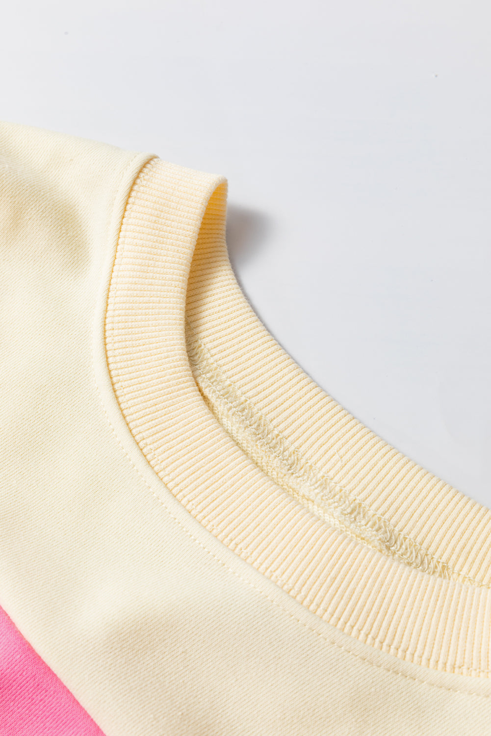 White Colorblock Patchwork Crewneck Drop Shoulder Sweatshirt Sweatshirts & Hoodies JT's Designer Fashion