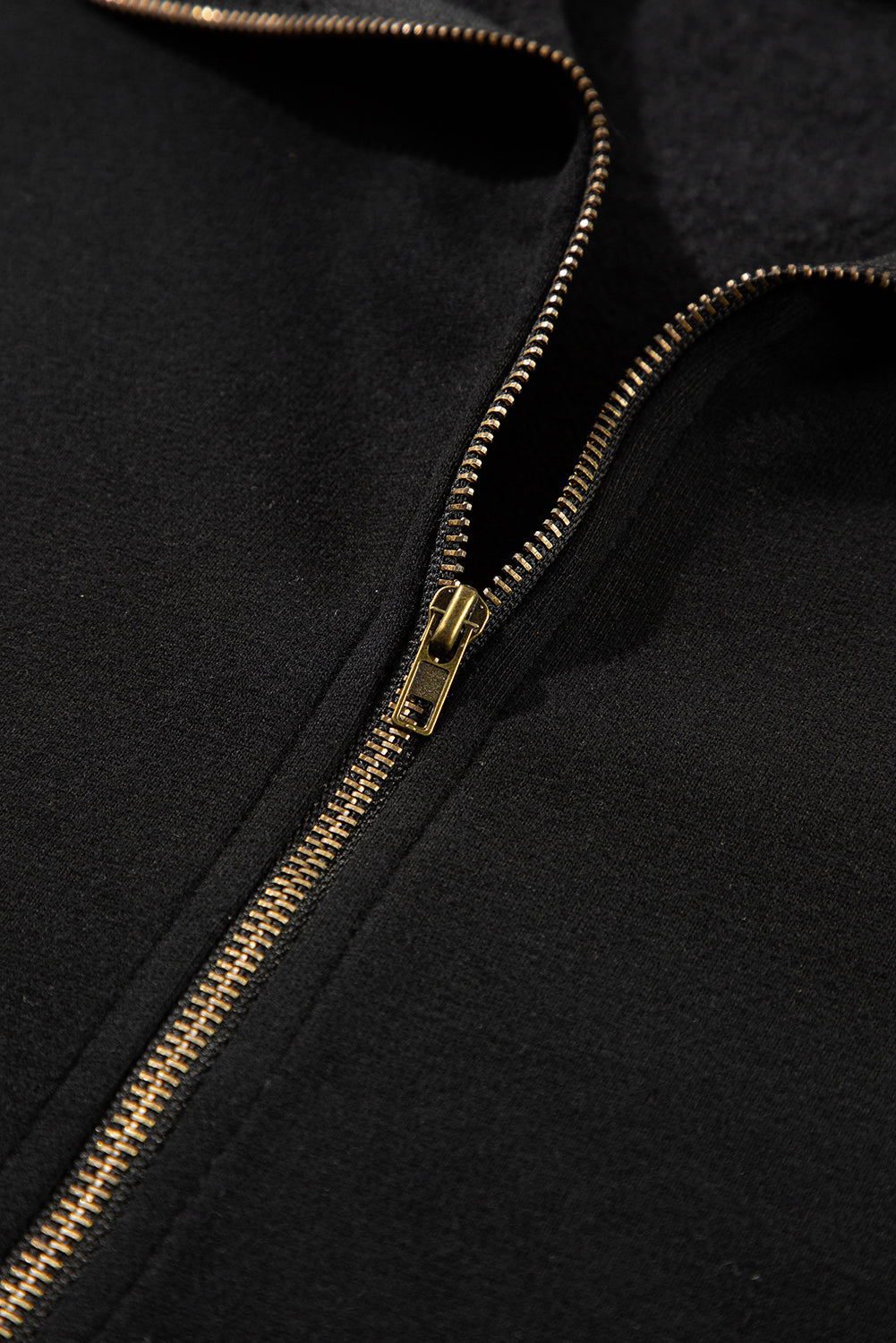 Black Fleece Lined Half Zipper Kangaroo Pockets Loose Hoodie Sweatshirts & Hoodies JT's Designer Fashion