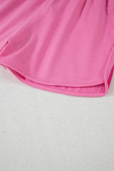 Bonbon Color Block Stripes Elastic High Waist Active Shorts Casual Shorts JT's Designer Fashion