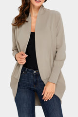 Khaki Super Soft Long Sleeve Open Cardigan Sweaters & Cardigans JT's Designer Fashion